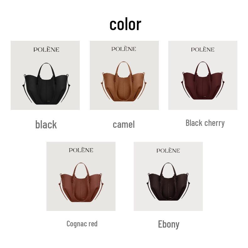 Grand Sac Fourre-tout Plissé en Cuir de Vache: Sac à main POLENE Wing pour femme