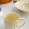 Relief Ceramic Straw Hat Plates Household Nordic Style Vintage Light Luxury Dinner Dish Floral Shape Deepen Kitchen Tableware