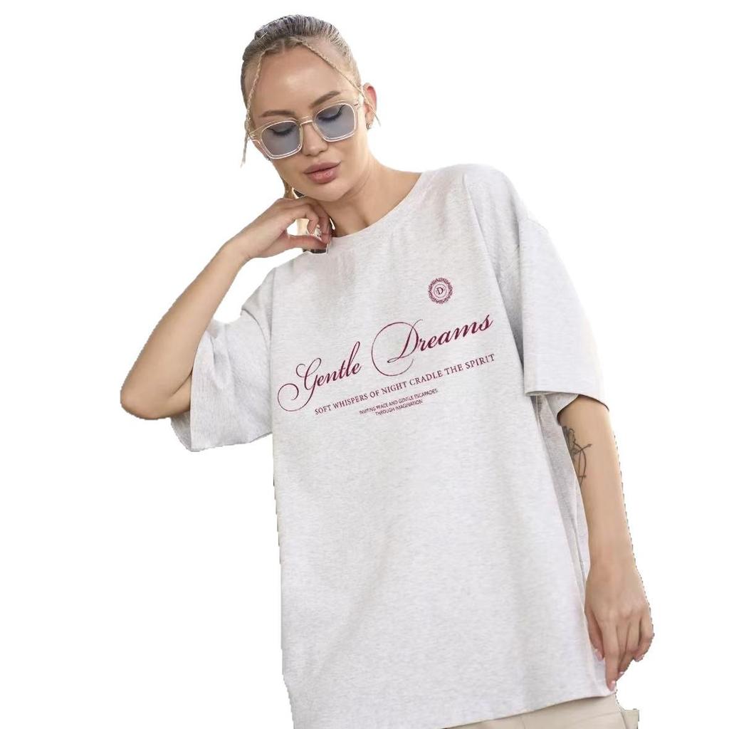 Women's Trendy Oversized 100% Cotton Short Sleeve Top