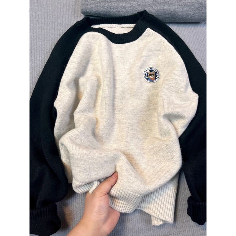 

Lazy Soft Glutinous Loose Chic Chic Pullover Sweater Apricot color S Suggested 35.00 kg-45.00 kg
