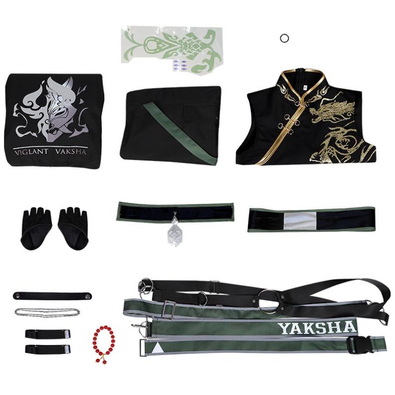 

Impact Genshin Костюм для косплея Сяо Повседневная рабочая одежда Униформа Вечеринка Черный костюм XL