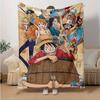 1pc One Piece Adventure Soft Throw Blanket Flannel All Season Light Weight Living Room/Bedroom Warm Blanket. M7270160