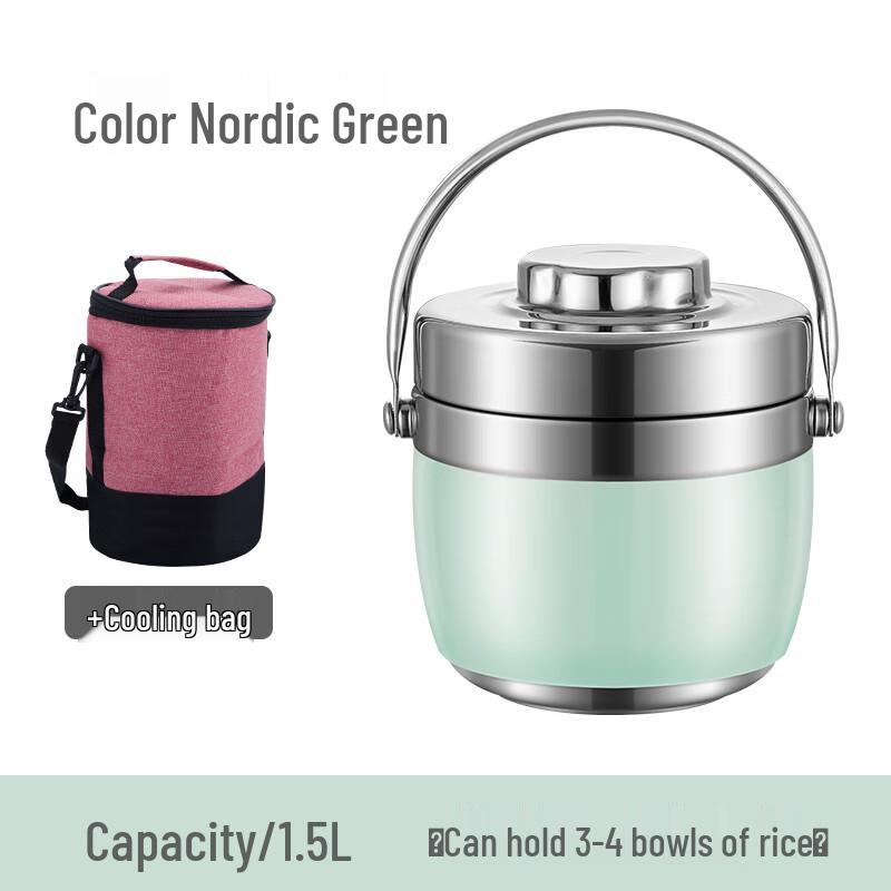 Portable Double-Layer 304 Stainless Steel Insulated Lunch Box
