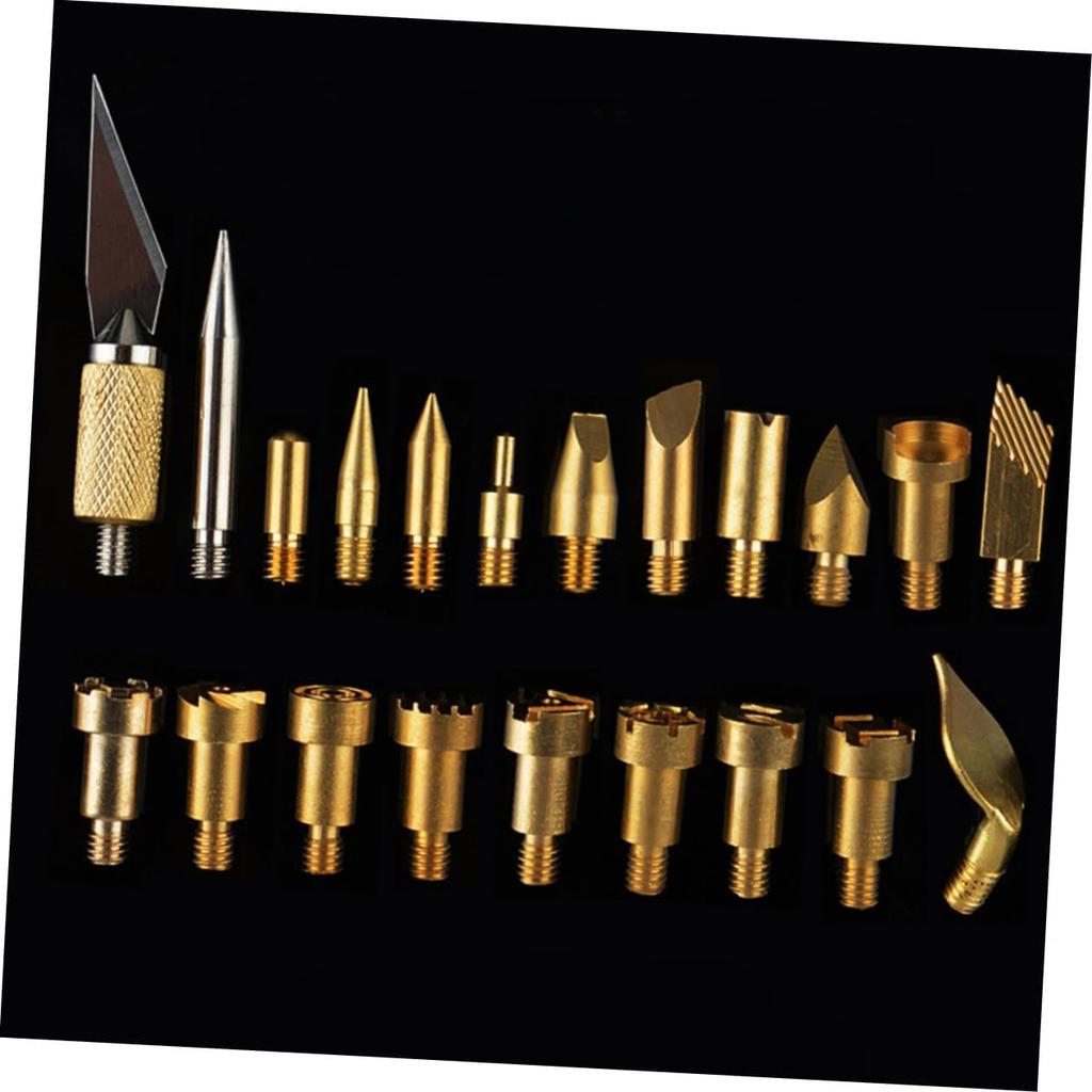 PLAFOPE Woodburning Tools Kit 22pcs Soldering Iron Tips for Special Carving Branding Decorative Patterns