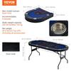 8 Player Foldable Poker Table, Blackjack Texas Holdem Poker Table with Padded Rails and Stainless Steel Cup Holders, Portable Folding Card Board Game