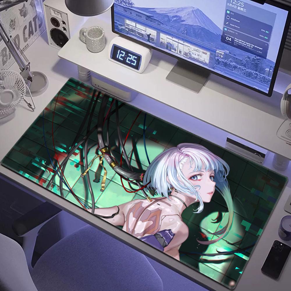 C_cyberpunk Anime E_edgerunners Mousepad Rubber Mouse Pad Computer Laptop Gamer Pad PC Gaming Accessories Desk Mats Mice Pad