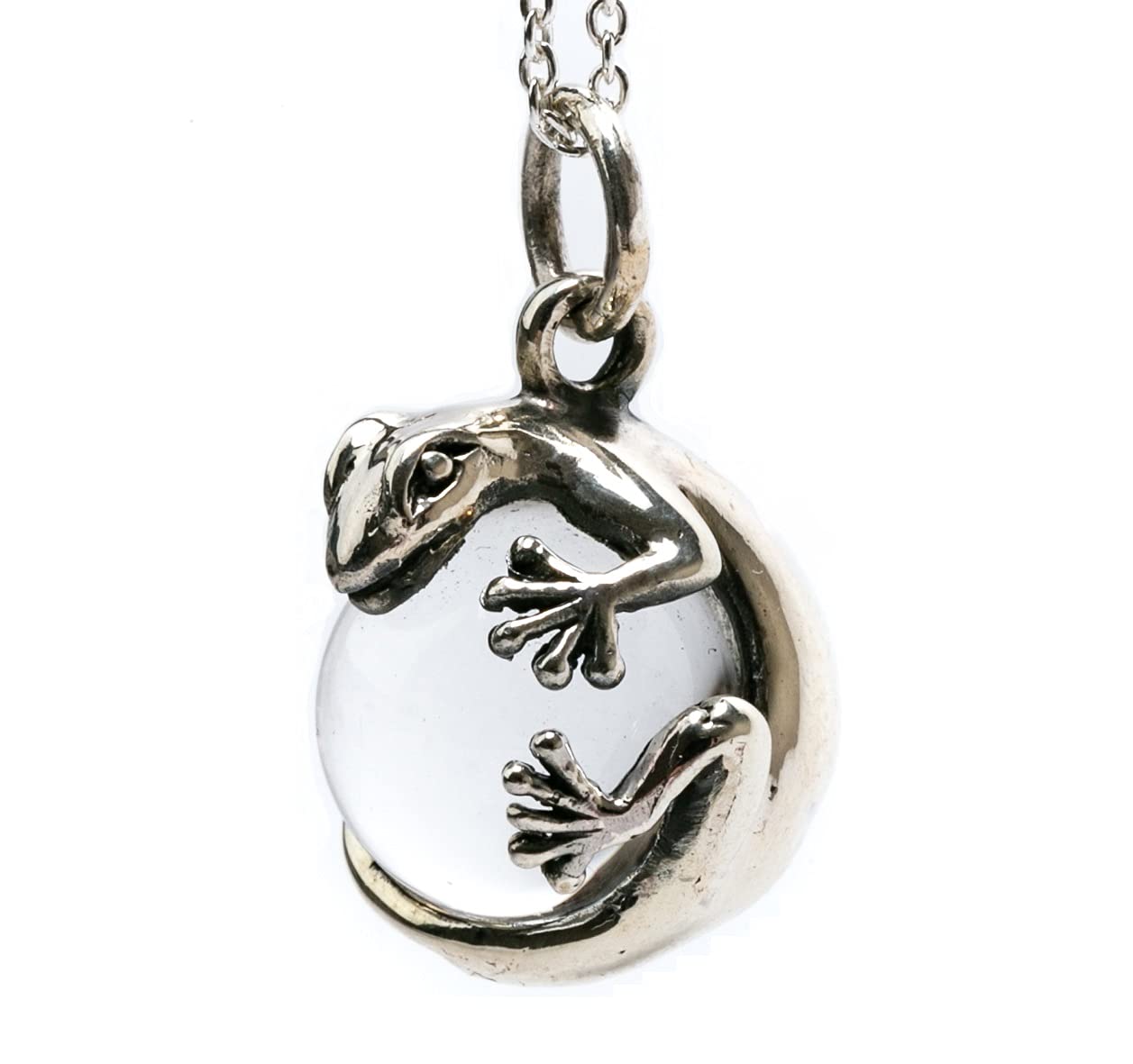 

[World Accessories Carmelo] Lizard Gecko Maori Crystal Sterling Silver 925 Pendant Top