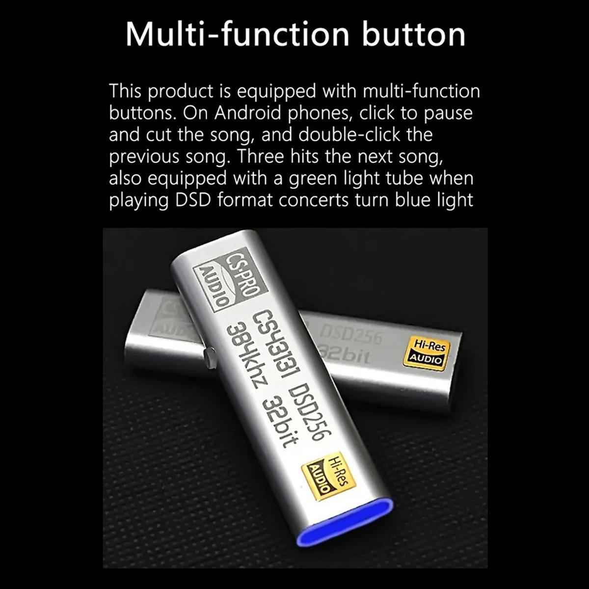 

CS43131 DSD256 Headphone Amplifier USB Type C to 3.5mm Output AUX Adapter HiFi Audio Chip Amp Decoder for Android China Mainland
