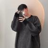 Men's Round Neck Striped Sweater - Autumn/Winter Retro Knit Pullover, Versatile and Loose-Fit.