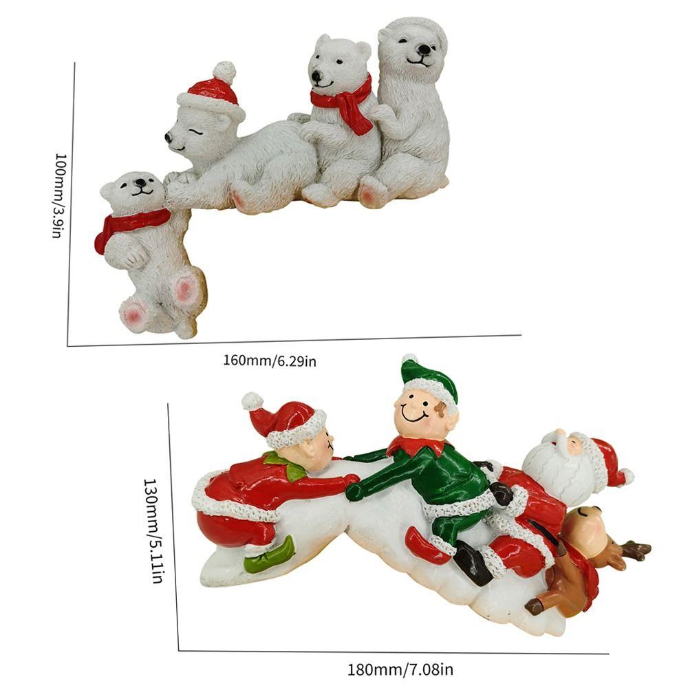 Party Supplies Christmas Decoration Christmas Doll Cute Resin Santa Claus Miniature Kids Gifts Doll Pendant White Bear Doll