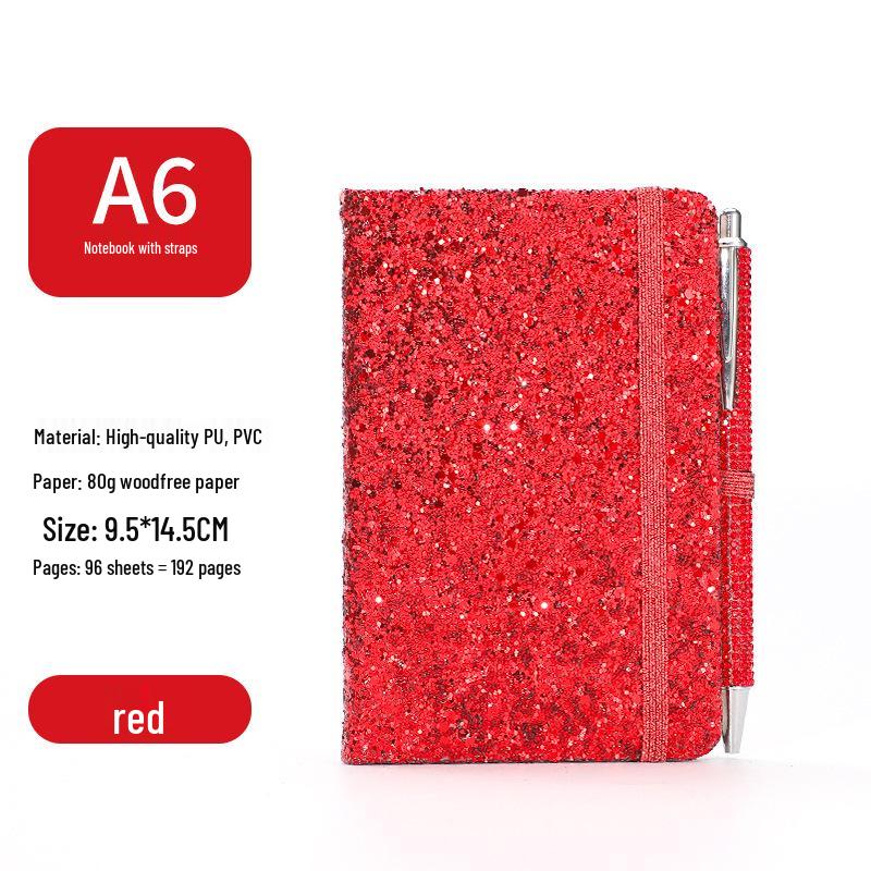 Exquisite Glitter Sequin Strap Journal: Personalized Creative Diary Notebook