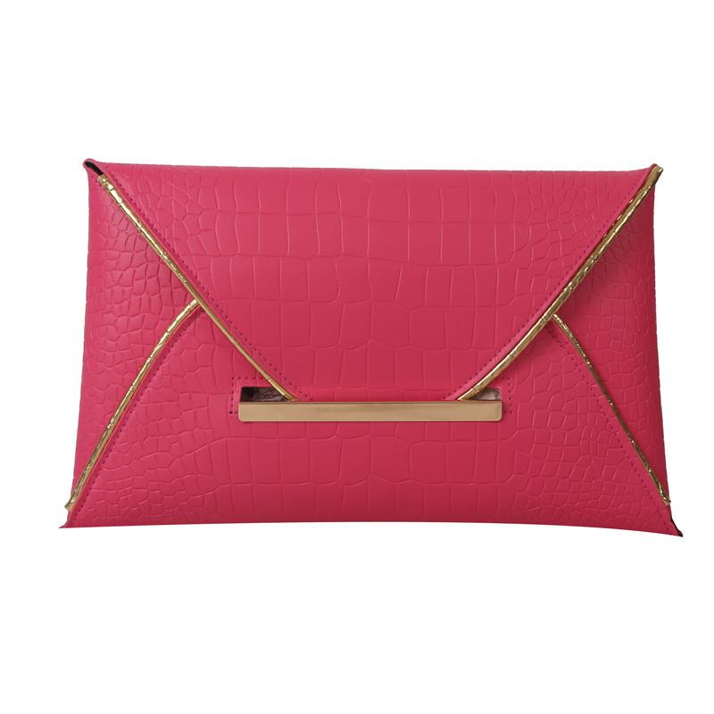 Trendige Schwarz-Gold PU Umschlag-Clutch-Tasche für Damen Stylisches Sommerparty-Accessoire