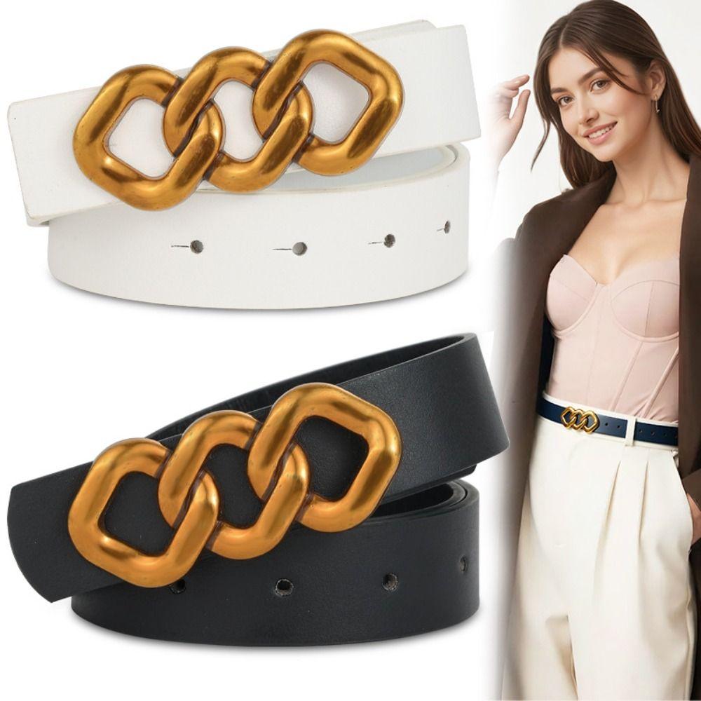 Adjustable Suit Trousers Vintage Belt PU Dress Waistband  Waist Accessory