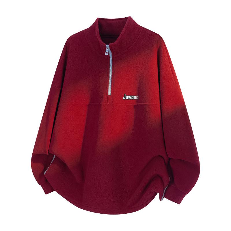 Pánská fleecová mikina s kapucí na zip Podzimní a zimní mikina se stojáčkem Volná a všestranná mikina