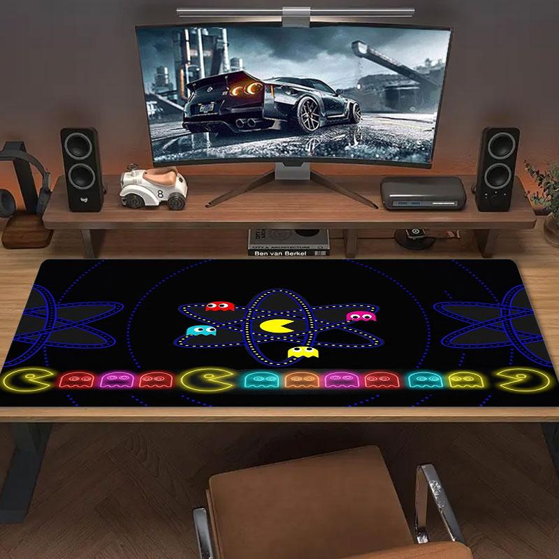 Pac-Man Large Size Mouse Pad Large Gaming Table Cushion Non-slip Laptop Tablet Big Mousepad XXL Mat Mini PC Playmat With Lock Edge