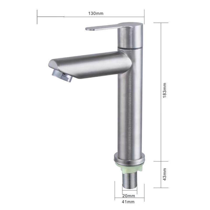 LANGZHIWEN 304 Stainless Steel Single Cold Basin Faucet