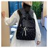 Zaino per studenti delle scuole medie giapponesi atmosfera pois grande capacità zaino alla moda versatile carino zaino con fiocco