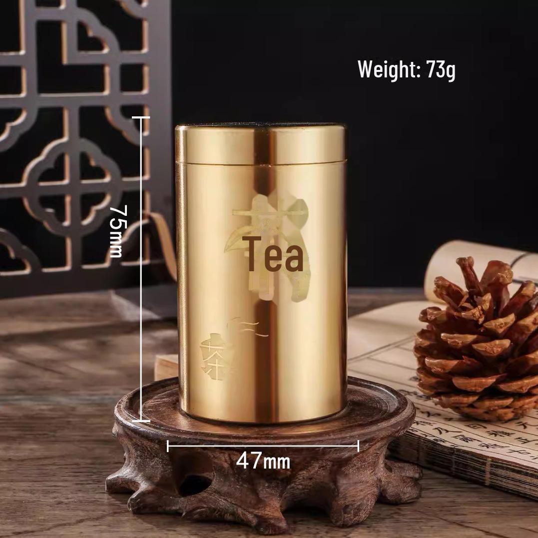

Запечатанная латунная банка для чая: Портативный декоративный металлический предмет для хранения