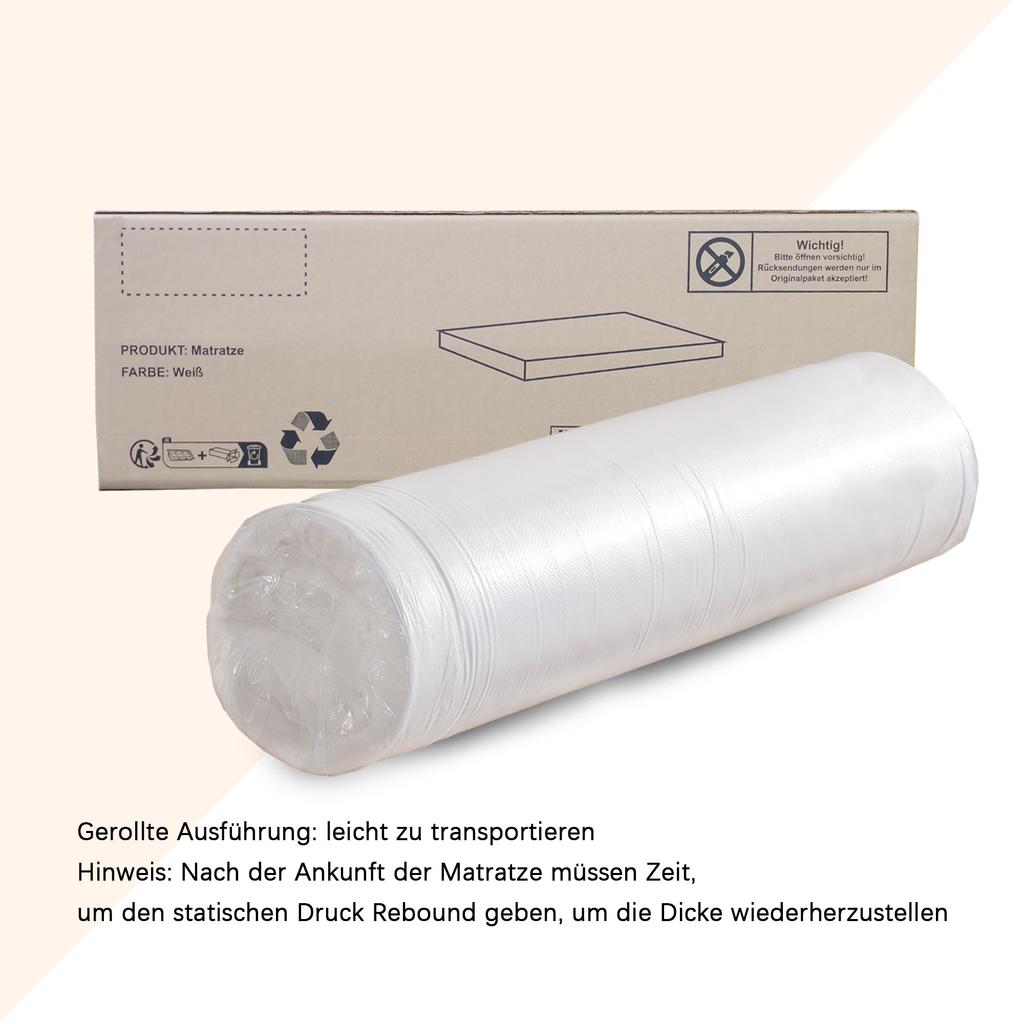 Foldable Mattress, Honeycomb Fabric, Öko-Tex Certified, Ergonomic, Breathable, Durable, Hardness H3, 23D Foam, White, 140x200cm&140x100cm