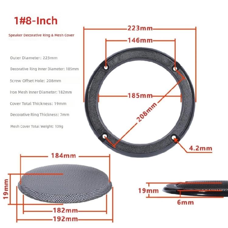 2-10inch" Subwoofer Speaker Grilles Protective Metal Mesh Protections for Home Sound Systems