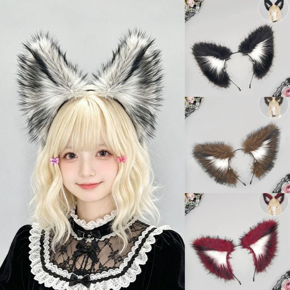 Faux Fur Animal Ear Headwear Realistic Furry Hair Band New Fox Ear Headband  Headwear
