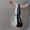 WTEMPO Simple Black White Cloud Bags Women Faux Leather Folds Handbags Casual Versatile Soft Commuter Underarm Bags