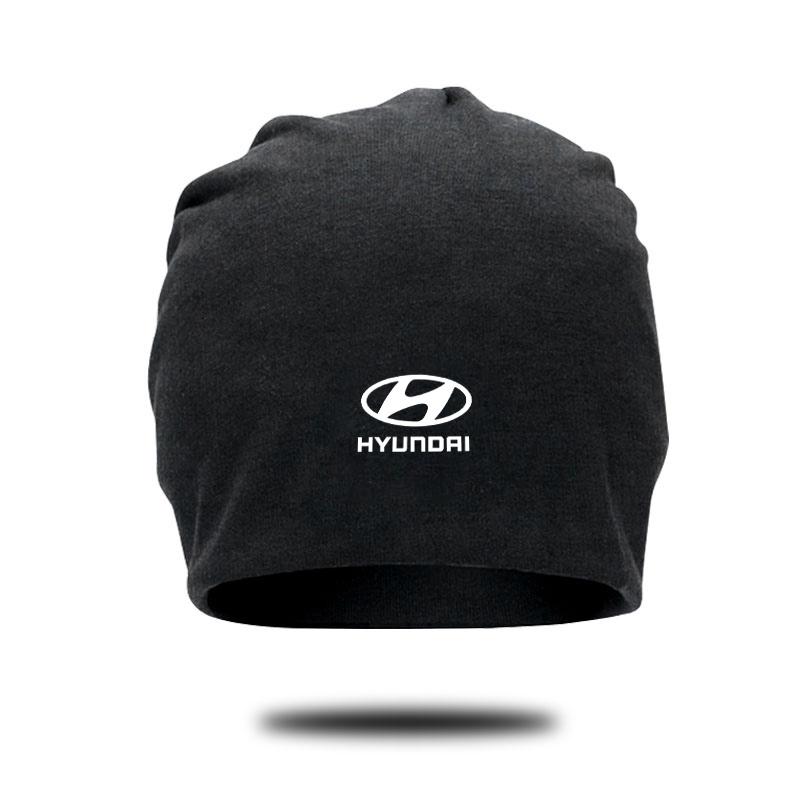 Solid Color Thin Plus Velvet Beanies Winter Hat Men Women Cap Casual Double Deck Spring Autumn With Hyundai Logo Windproof Hat