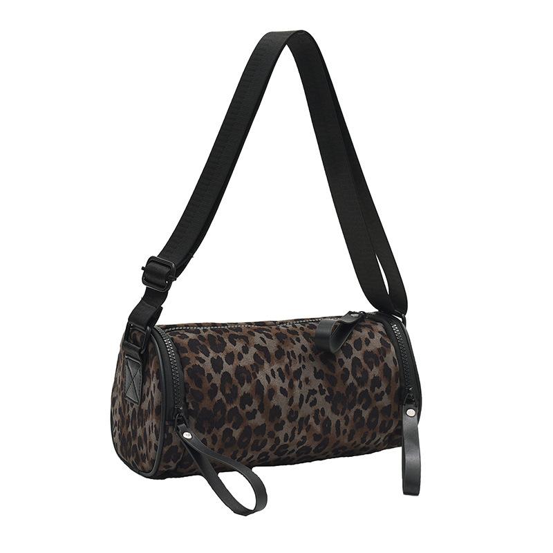 

Модная шикарная цилиндрическая сумка-подушка с леопардовым принтом для детской моды зелёный