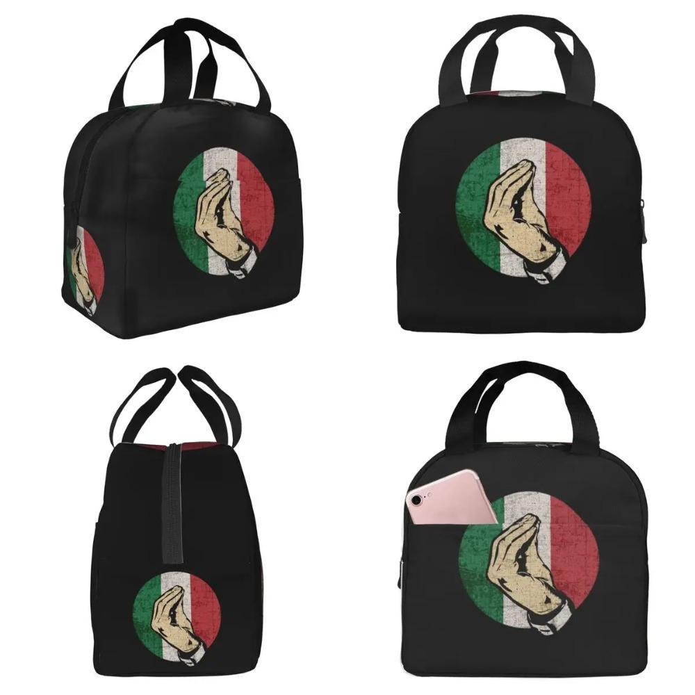 Italian Hand Gesture Sing Language Insulated Lunch Bag for Kids School Cooler Thermal Food Box Tote PortableLunchBoxes Container