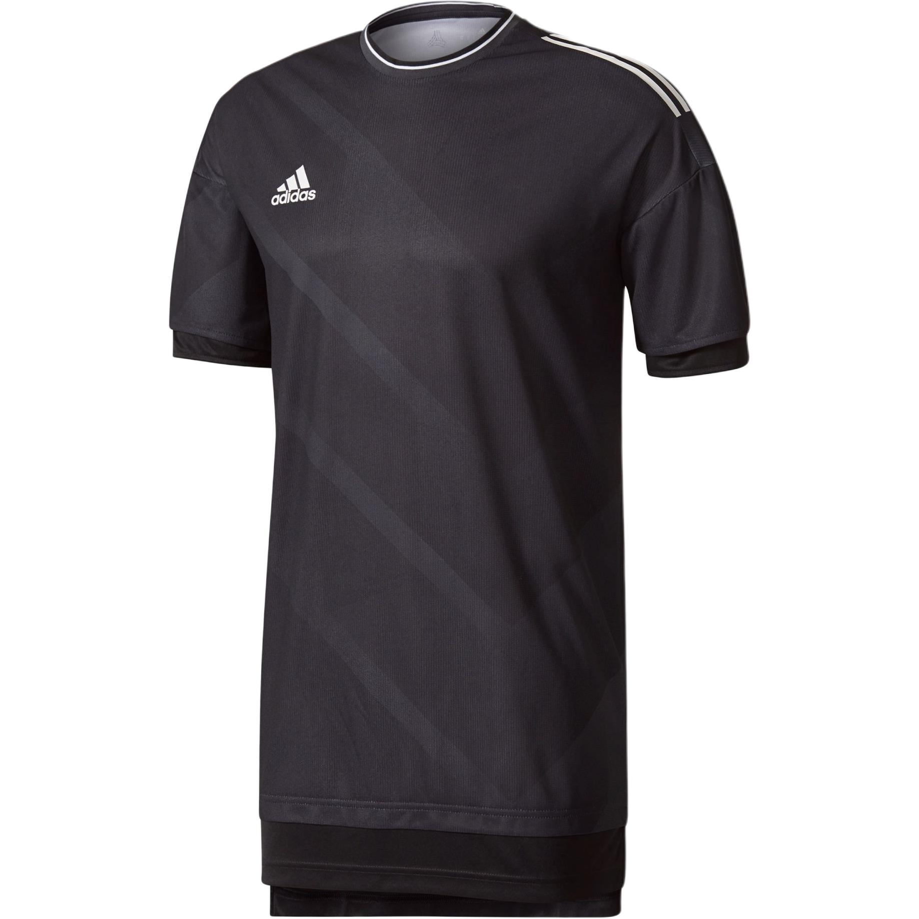 Adidas Мужская тренировочная серия Влагоотводящая Быстросохнущая Дышащая Удобная Футболка с коротким рукавом для футбола Мужские топы Черный BR1519 S