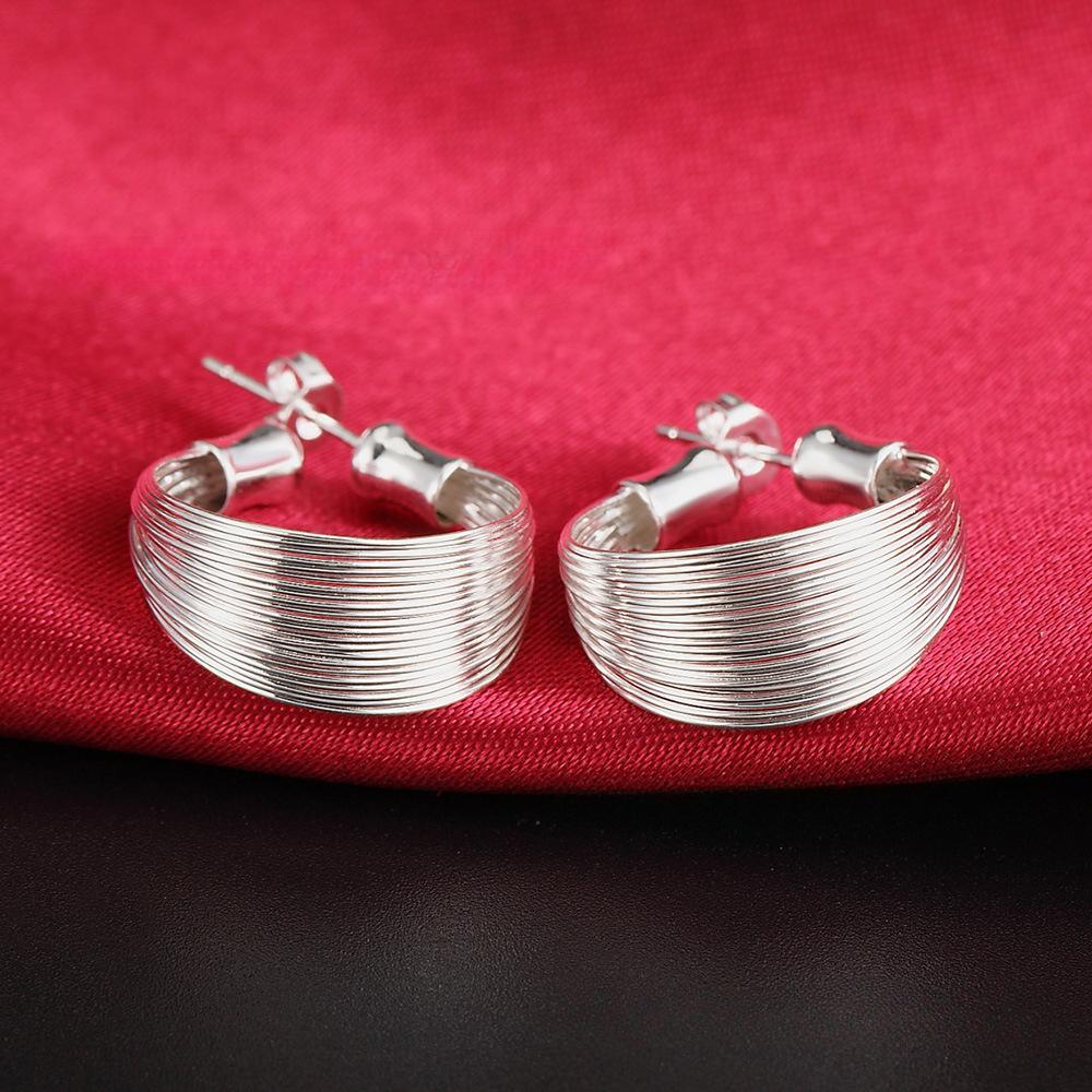 Orecchini gioiello placcati argento, orecchini alla moda a più fili in argento S925