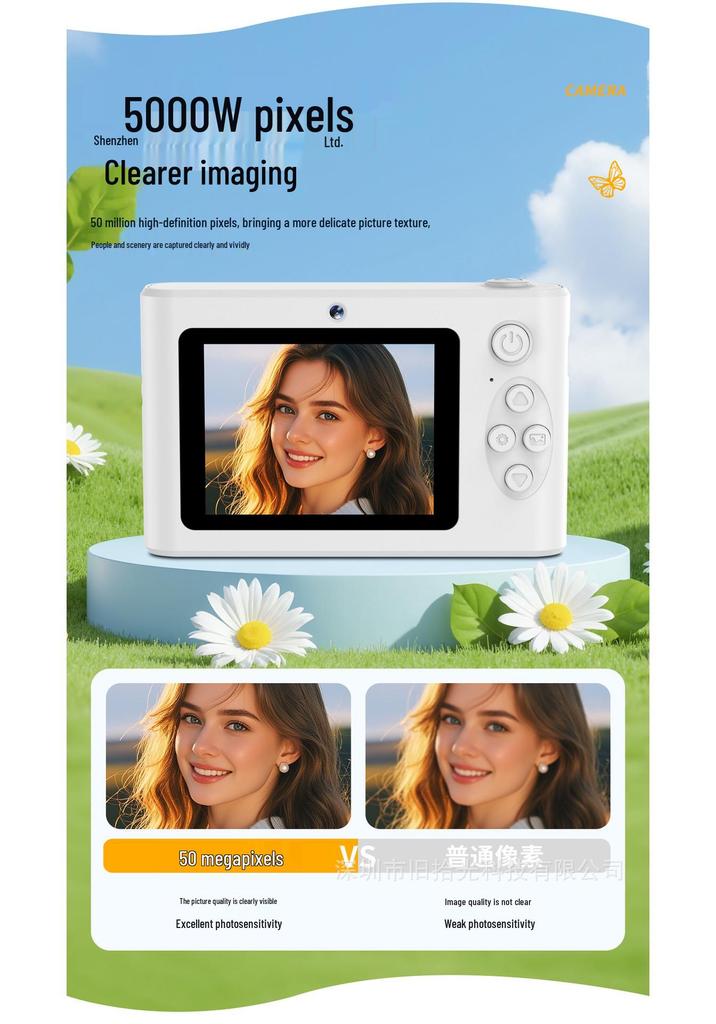 HD Portable Cartoon Camera for Students and Vloggers
