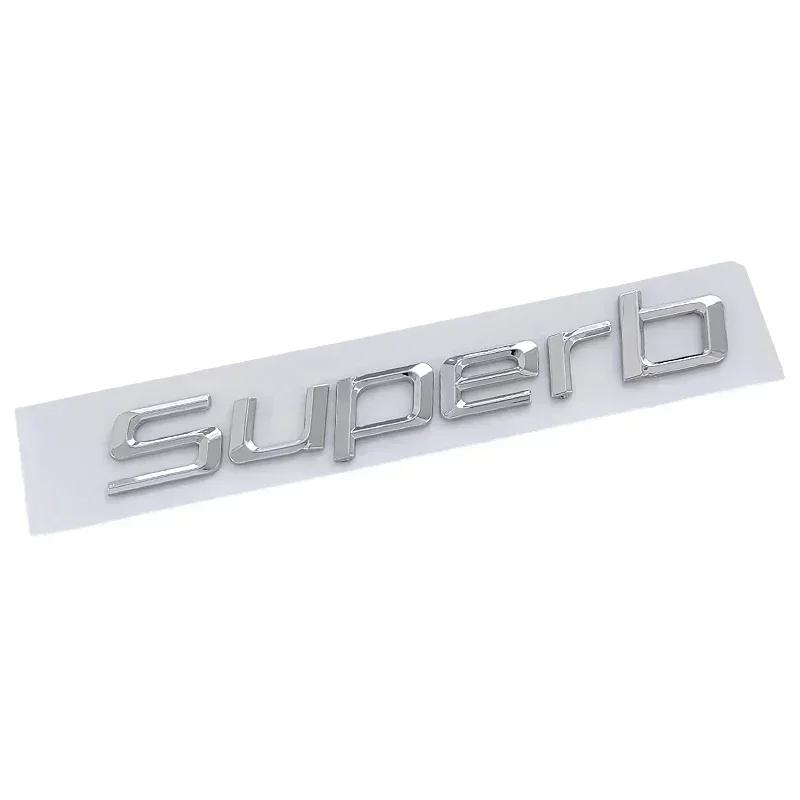 AAABV1 Auto-Buchstaben-Plakette Außen für Skoda Superb Octavia 2023 2024 Heckaufkleber Kofferraumaufkleber Emblem Auto-Modifikationszubehör