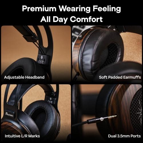 Linsoul Kiwi Ears Altruva High-End Dynamic HiFi Open-Back Wired Over-Ear Headphones with a Full-Size 50mm Dynamic Diaphragm, Deep Bass, Comfortable Ea