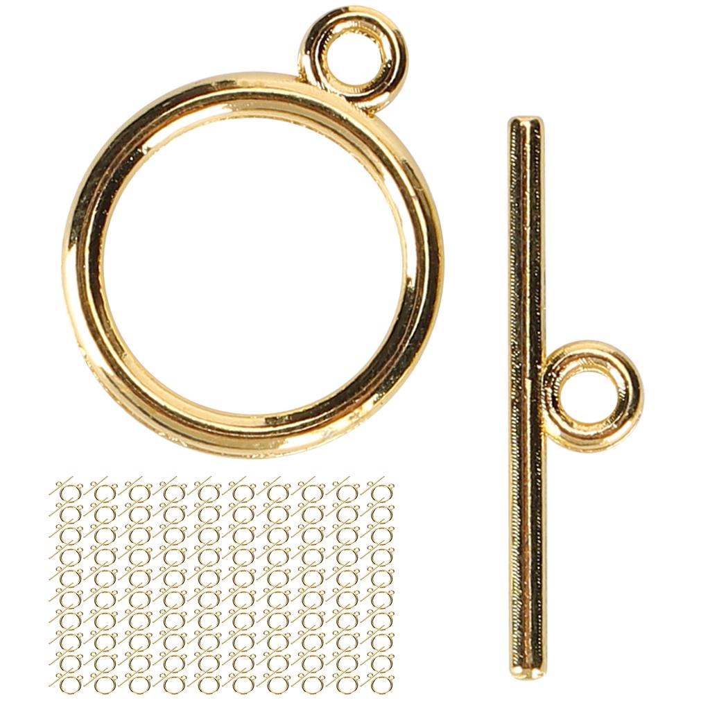 100 Sets Toggle Clasps Gold Color Alloy Bracelet OT Buckle DIY Jewelry Making Supplies