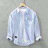Korean Fashion Mens Long Sleeved Shirts Versatile Solid Color Classical Shirt 100cotton Men Clothing Casual Tops