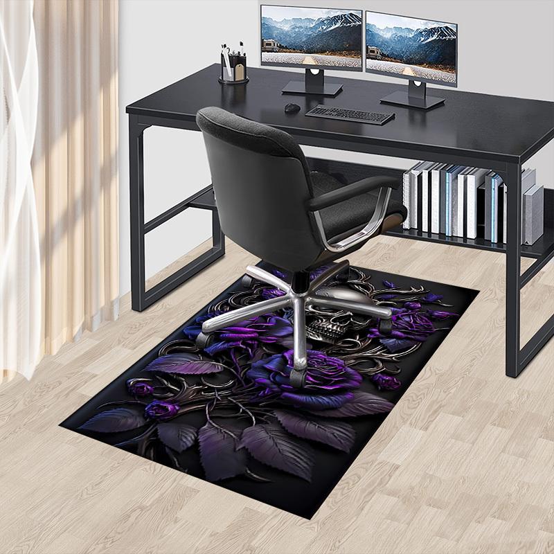 1pc Skull Roses Carpet, Office Rug Outdoor Mat Home Decor Area Carpet Festival