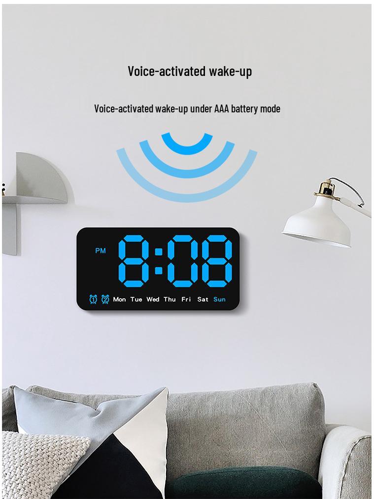 Multifunctional Wall Clock 6638: Large Screen, Dual-Use, Temperature Display, Living Room Alarm Clock