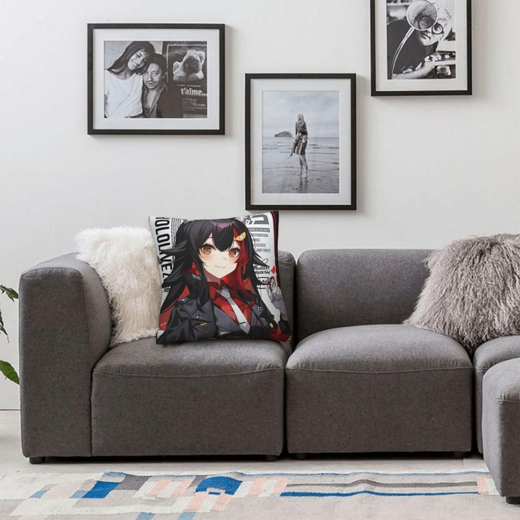 Anime Ookami Mio Pillow Case Fashion Pillow Cover Square Custom Cushion Cover Pillowcases For Office Car Home Decorative
