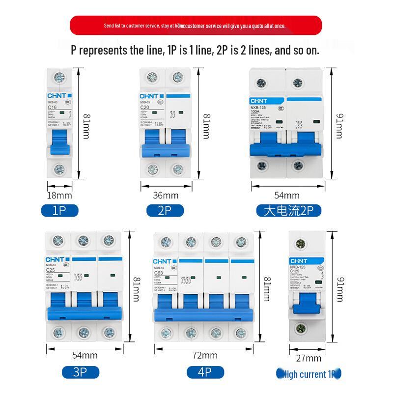 Chint Miniature Circuit Breaker: 1P/2P/3P/4P Low Voltage Leakage Air Switch