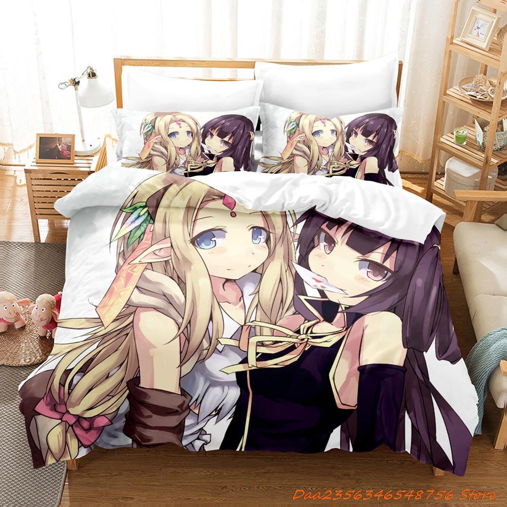 New Personelity No Game No Life Bedding Set Cartoon Anime Three-Piece Set Adult Kid Bedroom Duvetcover Sets 3D Kawaii Girl Pink
