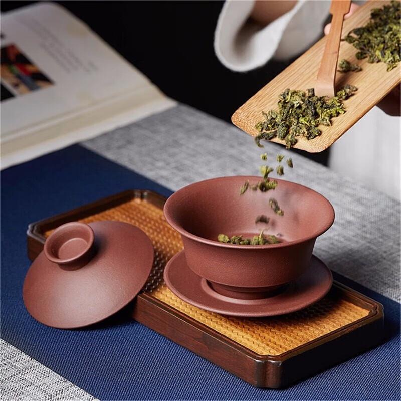 Yixing Purple Clay Gaiwan Tea Bowl
