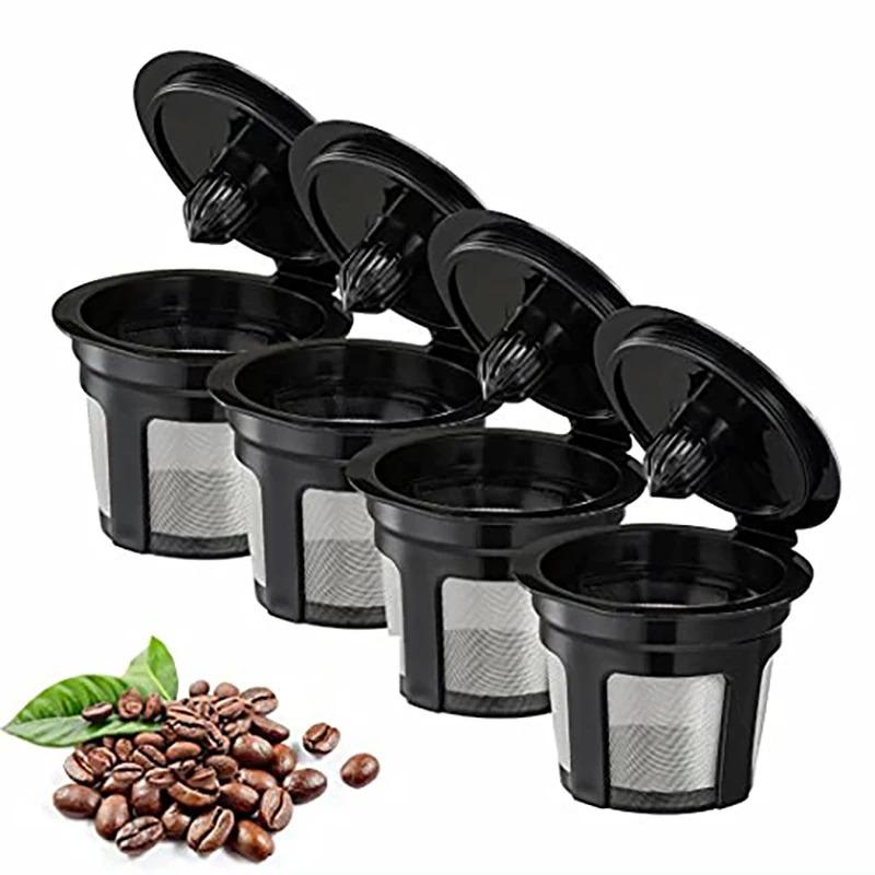 Reusable Refillable Coffee Capsule Filter Cup Kit Compatible with K Cup Mini Plus, Reusable K CUP Coffee Filter Coffeeware