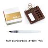 4in1 Portable Travel Watercolor Palette Set Mini Wooden Square Tray Paint Box Sketchbook Student Outing Drawing Art Supplies
