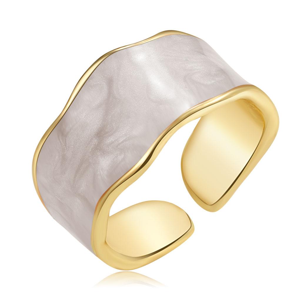 Anel de Moda, Anel com Esmalte de Gotejamento, Anel Aberto, Anel Feminino