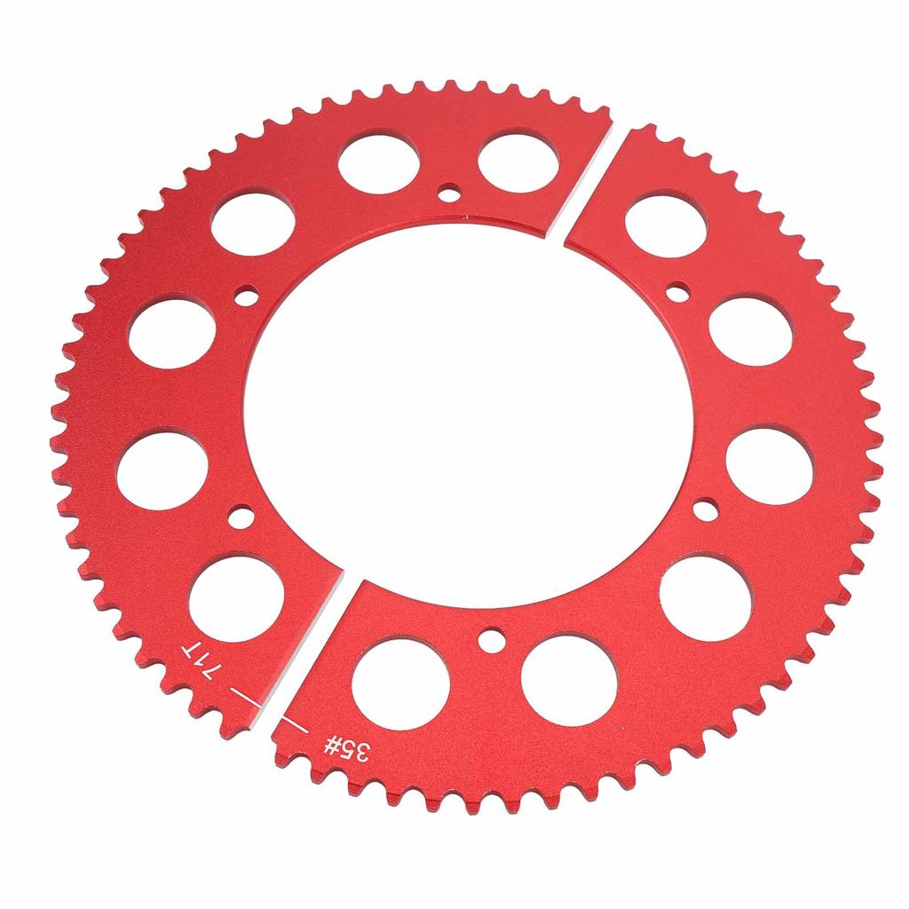 35 Chain 71 Tooth Split Sprocket Low Friction Aluminium Alloy Lightweight for CT200U BT200X CT100U