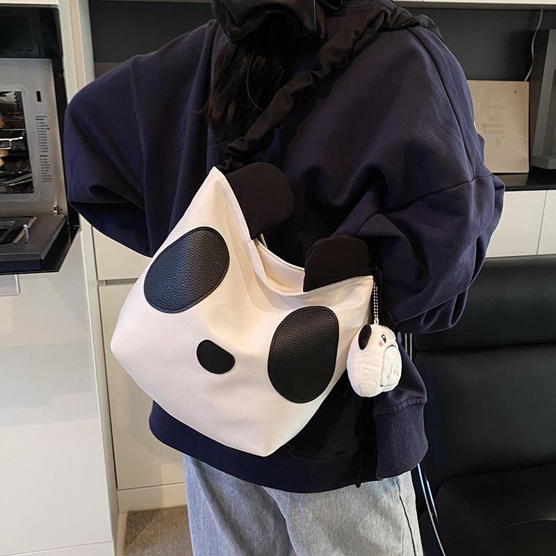 Panda Canvas Cute Single Shoulder Crossbody Bag Large Capacity Backpack Gift