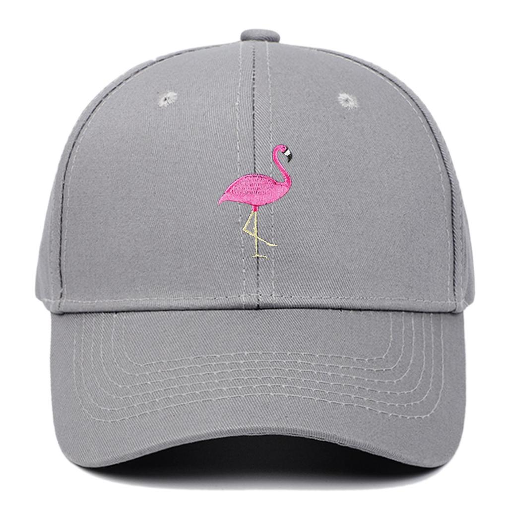 Unisex Cotton Flamingo Embroidered Baseball Cap for Outdoor Activities