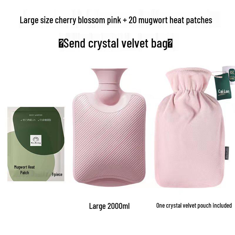 Large Plush Hot Water Bottle & Hand Warmer for Abdomen and Feet