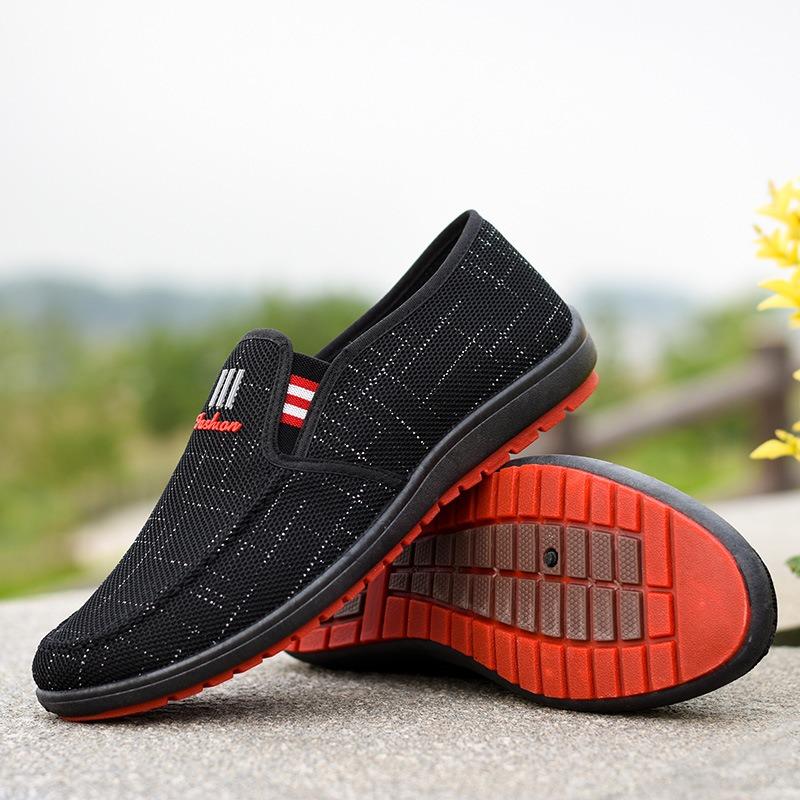 Old Beijing cloth shoes men's spring and summer new one-pedal non-slip lightweight men's flat shoes canvas work shoes men